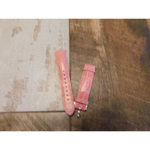 Michele Watch 18mm Embossed Alligator Leather Strap Pink